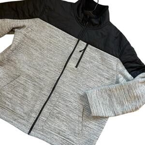 Ascend men’s jacket size 2XL, gray, and black full zip. Cloud Dancer Base Camp.